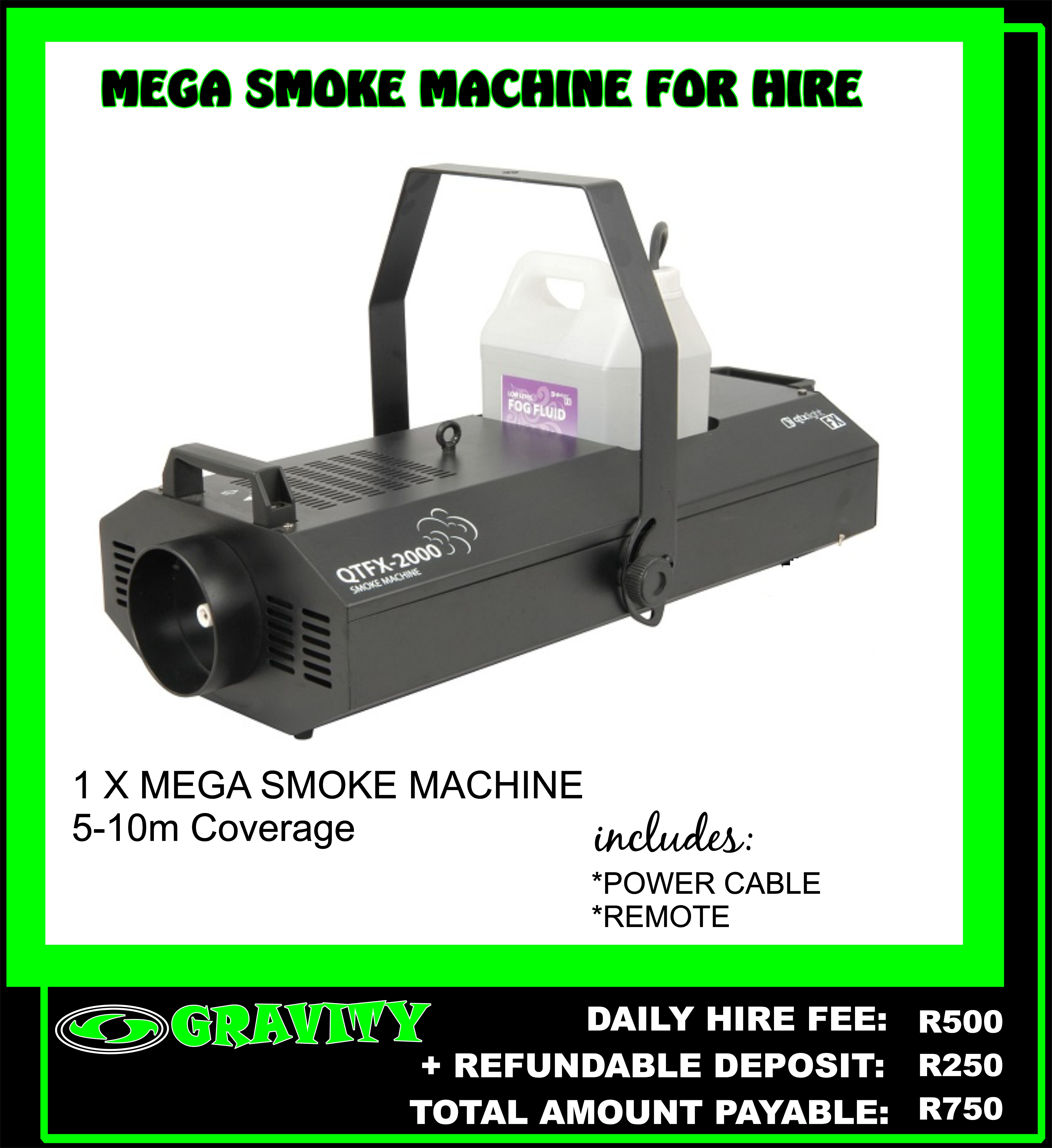 dj smoke machine for hire disco smoke machine effect unit for hire in durban gravity dj store 0315072463